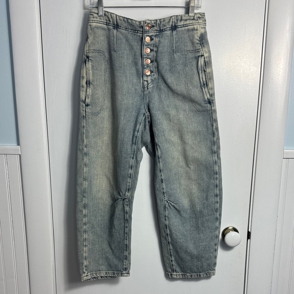 Free people osaka mid rise barrel jeans size 25 - Picture 2 of 13